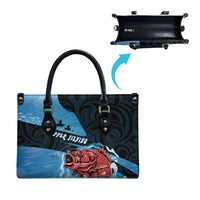 Snapper Fishing New Zealand Leather Bag Tamure Fish Hook Maori Pattern