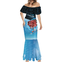 Personalised Snapper Fishing New Zealand Mermaid Dress Tamure Fish Hook Maori Pattern