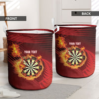 Personalised Darts New Zealand Laundry Basket Silver Fern Red Color