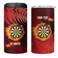 Personalised Darts New Zealand 4 in 1 Can Cooler Tumbler Silver Fern Red Color LT22 One Size: 16 oz Red - Polynesian Pride