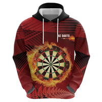 Personalised Darts New Zealand Hoodie Silver Fern Red Color