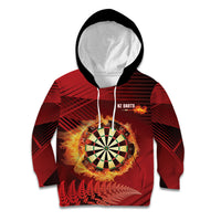 Personalised Darts New Zealand Kid Hoodie Silver Fern Red Color