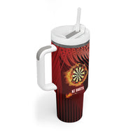 Personalised Darts New Zealand Tumbler With Handle Silver Fern Red Color