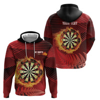 Personalised Darts New Zealand Zip Hoodie Silver Fern Red Color