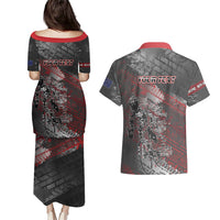 Personalised Cycling New Zealand Couples Matching Puletasi and Hawaiian Shirt Aotearoa Pride Sportswear LT22 - Polynesian Pride