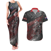 Personalised Cycling New Zealand Couples Matching Tank Maxi Dress and Hawaiian Shirt Aotearoa Pride Sportswear LT22 Red - Polynesian Pride