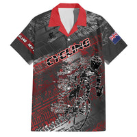 Personalised Cycling New Zealand Family Matching Off Shoulder Short Dress and Hawaiian Shirt Aotearoa Pride Sportswear LT22 Dad's Shirt - Short Sleeve Red - Polynesian Pride