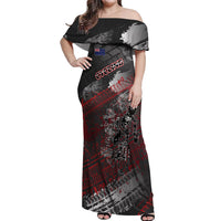 Personalised Cycling New Zealand Off Shoulder Maxi Dress Aotearoa Pride Sportswear LT22 Women Red - Polynesian Pride