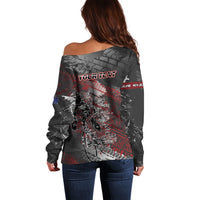 Personalised Cycling New Zealand Off Shoulder Sweater Aotearoa Pride Sportswear