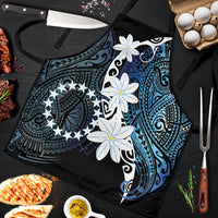 Cook Islands Maori Language Week Apron Tiare Maori Kuki Airani Blue Pattern LT22 Blue - Polynesian Pride