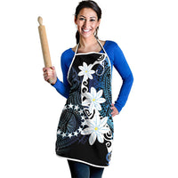 Cook Islands Maori Language Week Apron Tiare Maori Kuki Airani Blue Pattern LT22 - Polynesian Pride