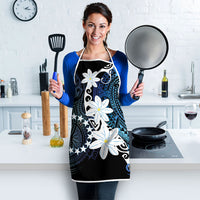 Cook Islands Maori Language Week Apron Tiare Maori Kuki Airani Blue Pattern LT22 - Polynesian Pride