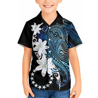 Cook Islands Maori Language Week Hawaiian Shirt Tiare Maori Kuki Airani Blue Pattern LT22 - Polynesian Pride