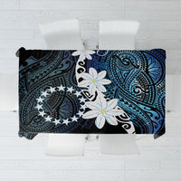 Cook Islands Maori Language Week Tablecloth Tiare Maori Kuki Airani Blue Pattern LT22 Blue - Polynesian Pride