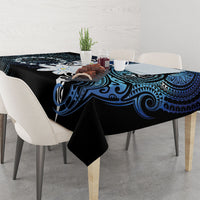 Cook Islands Maori Language Week Tablecloth Tiare Maori Kuki Airani Blue Pattern LT22 - Polynesian Pride