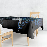 Cook Islands Maori Language Week Tablecloth Tiare Maori Kuki Airani Blue Pattern LT22 - Polynesian Pride