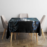 Cook Islands Maori Language Week Tablecloth Tiare Maori Kuki Airani Blue Pattern LT22 - Polynesian Pride