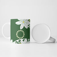 Cook Islands Maori Language Week Ceramic Mug Tiare Maori Kuki Airani Green Pattern LT22 - Polynesian Pride