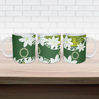 Cook Islands Maori Language Week Ceramic Mug Tiare Maori Kuki Airani Green Pattern LT22 - Polynesian Pride