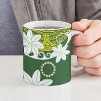 Cook Islands Maori Language Week Ceramic Mug Tiare Maori Kuki Airani Green Pattern LT22 - Polynesian Pride