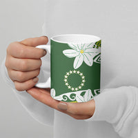 Cook Islands Maori Language Week Ceramic Mug Tiare Maori Kuki Airani Green Pattern LT22 - Polynesian Pride
