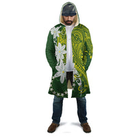 Cook Islands Maori Language Week Cloak Tiare Maori Kuki Airani Green Pattern LT22 - Polynesian Pride
