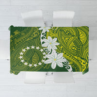 Cook Islands Maori Language Week Tablecloth Tiare Maori Kuki Airani Green Pattern LT22 Green - Polynesian Pride