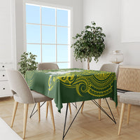 Cook Islands Maori Language Week Tablecloth Tiare Maori Kuki Airani Green Pattern LT22 - Polynesian Pride