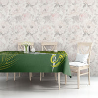 Cook Islands Maori Language Week Tablecloth Tiare Maori Kuki Airani Green Pattern LT22 - Polynesian Pride