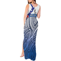 Personalised Cycling New Zealand Tank Maxi Dress Aotearoa Map Fern Maori Pattern