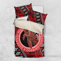 Tonga Language Week Bedding Set Heilala Turtle Malo E Lelei LT22 US Twin 172cm x 218cm Red - Polynesian Pride