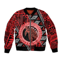 Personalised Tonga Language Week Bomber Jacket Heilala Turtle Malo E Lelei LT22 Unisex Red - Polynesian Pride