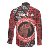 Personalised Tonga Language Week Long Sleeve Button Shirt Heilala Turtle Malo E Lelei LT22 - Polynesian Pride