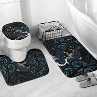 New Zealand Huia Bird Bathroom Set Paua Shell Maori Pattern