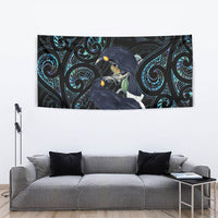 New Zealand Huia Bird Tapestry Paua Shell Maori Pattern