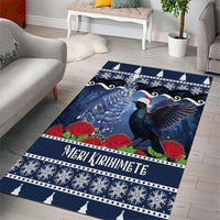 New Zealand Tui Bird Christmas Area Rug Pohutukawa Xmas Tree Meri Kirihimete LT22 - Polynesian Pride