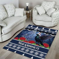 New Zealand Tui Bird Christmas Area Rug Pohutukawa Xmas Tree Meri Kirihimete LT22 - Polynesian Pride