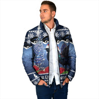 New Zealand Tui Bird Christmas Padded Jacket Pohutukawa Xmas Tree Meri Kirihimete LT22 - Polynesian Pride
