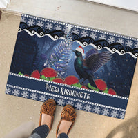 New Zealand Tui Bird Christmas Rubber Doormat Pohutukawa Xmas Tree Meri Kirihimete LT22 - Polynesian Pride