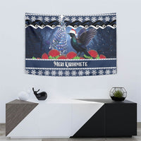 New Zealand Tui Bird Christmas Tapestry Pohutukawa Xmas Tree Meri Kirihimete LT22 - Polynesian Pride