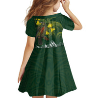 Kea Bird Kowhai New Zealand Family Matching Off Shoulder Short Dress and Hawaiian Shirt Mountain Landscape Maori Art LT22 - Polynesian Pride