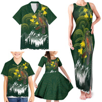 Kea Bird Kowhai New Zealand Family Matching Tank Maxi Dress and Hawaiian Shirt Mountain Landscape Maori Art LT22 - Polynesian Pride