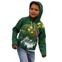 Kea Bird Kowhai New Zealand Kid Hoodie Mountain Landscape Maori Art LT22 - Polynesian Pride