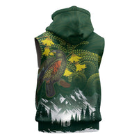 Kea Bird Kowhai New Zealand Sleeveless Hoodie Mountain Landscape Maori Art LT22 - Polynesian Pride