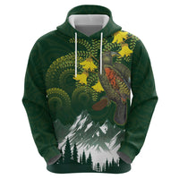 Kea Bird Kowhai New Zealand Zip Hoodie Mountain Landscape Maori Art LT22 - Polynesian Pride