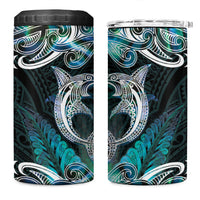 New Zealand Kotiate Weapon 4 in 1 Can Cooler Tumbler Aotearoa Mango Paua Shell Maori Pattern LT22 One Size: 16 oz Blue - Polynesian Pride