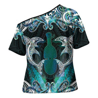 New Zealand Kotiate Weapon Cross Shoulder Shirt Aotearoa Mango Paua Shell Maori Pattern LT22 - Polynesian Pride