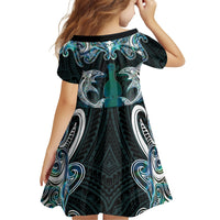 New Zealand Kotiate Weapon Family Matching Tank Maxi Dress and Hawaiian Shirt Aotearoa Mango Paua Shell Maori Pattern LT22 - Polynesian Pride