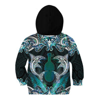 New Zealand Kotiate Weapon Kid Hoodie Aotearoa Mango Paua Shell Maori Pattern LT22 - Polynesian Pride