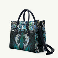 New Zealand Kotiate Weapon Leather Bag Aotearoa Mango Paua Shell Maori Pattern LT22 Blue - Polynesian Pride